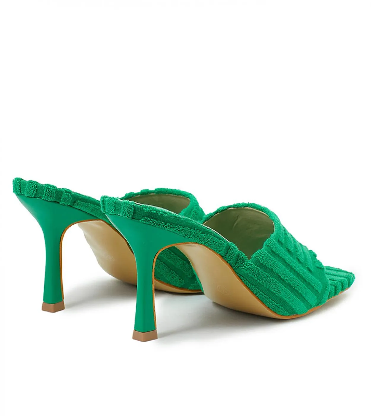 2022 Estate Elegante Donna 9cm Tacchi Alti Slides Flock Luxury Design Ciabatte Pantofole Arancione Verde Prom Party Fetish Casua
