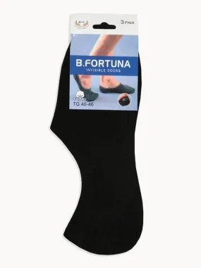 B.Fortuna Chaussettes noires avec silicone  3 pièces