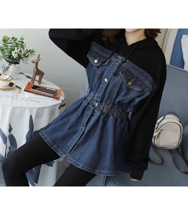 Blusa Minidress denim bicolor