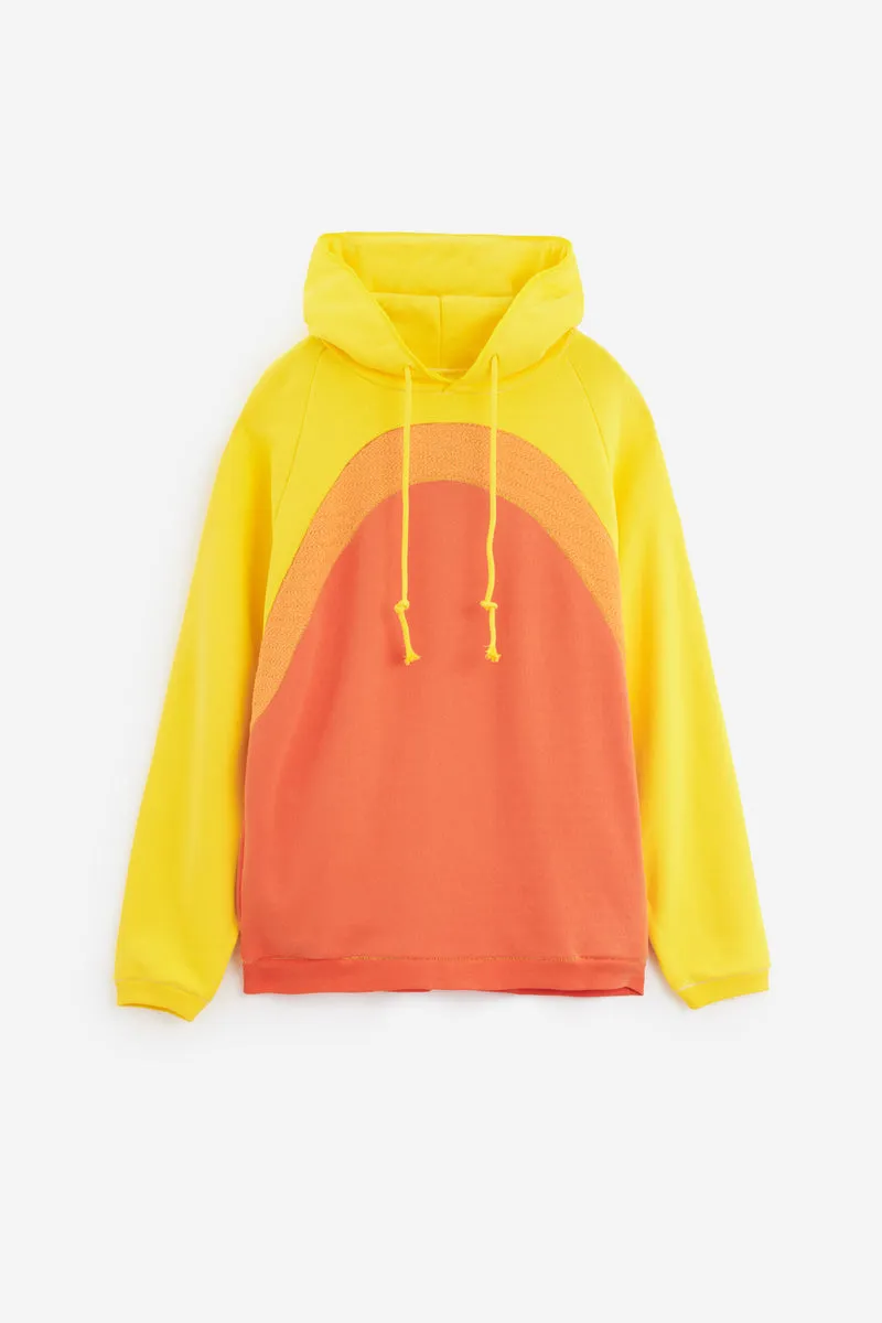 Felpa RAINBOW HOODIE in cotone arancione