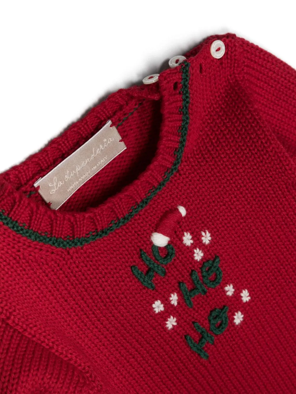 Maglione in cashwool ricamato Ho Ho Ho