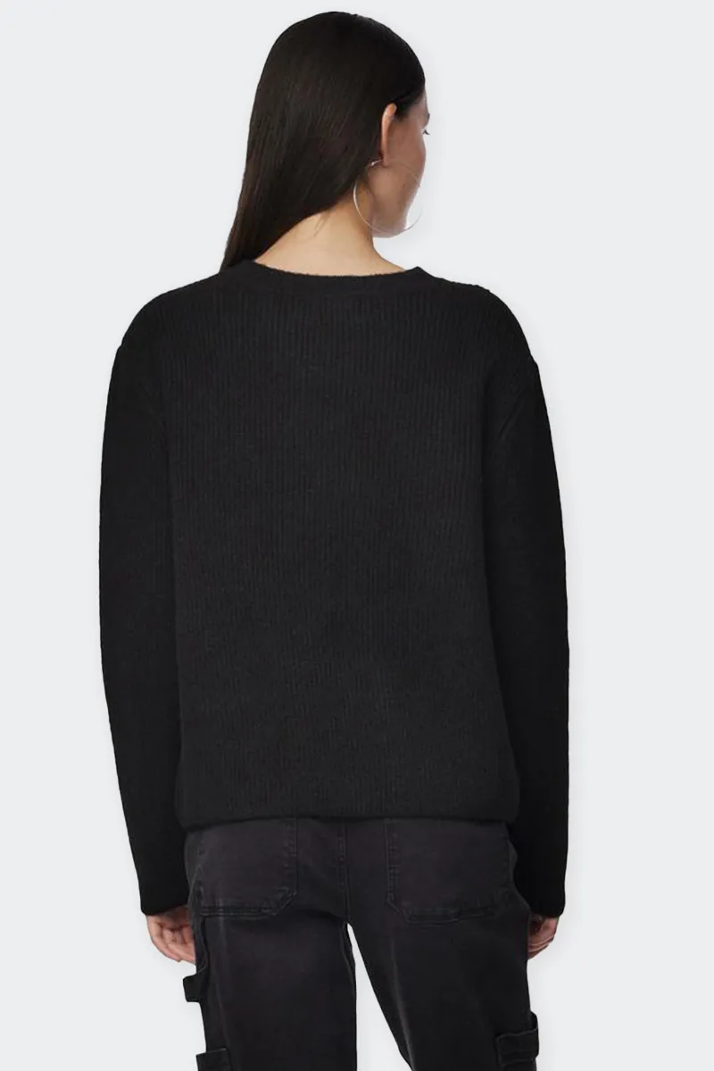 MAGLIONE REVERSIBILE A FIOCCO NERO