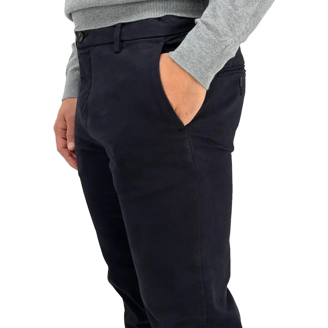 MarKup Pantaloni Chino, Uomo, Regular Fit, Cotone, Blu