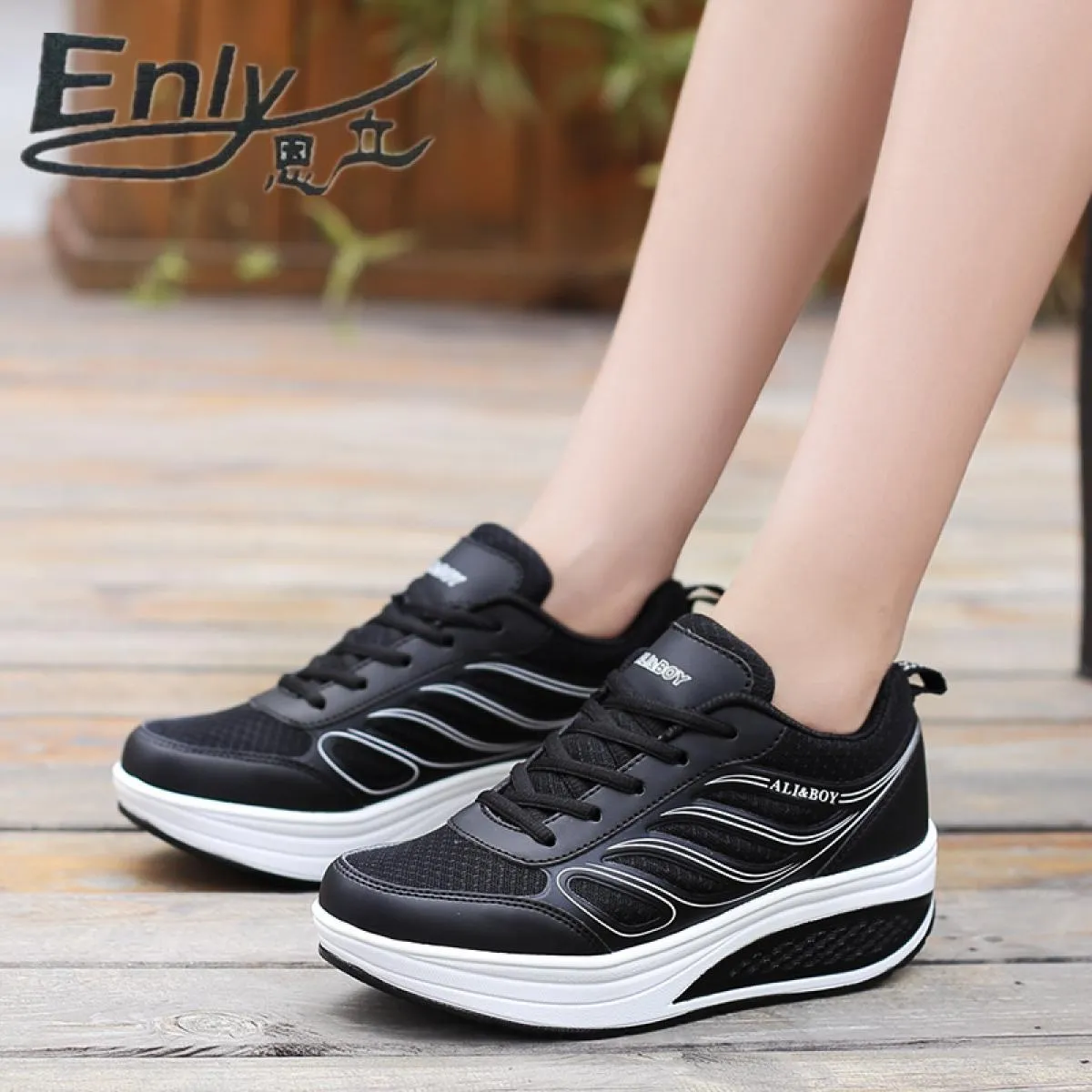 Scarpe con plateau Donna Zeppe Altezza crescente Moda Sneakers Donna Tacchi nascosti Donna Comodi mocassini casual alti