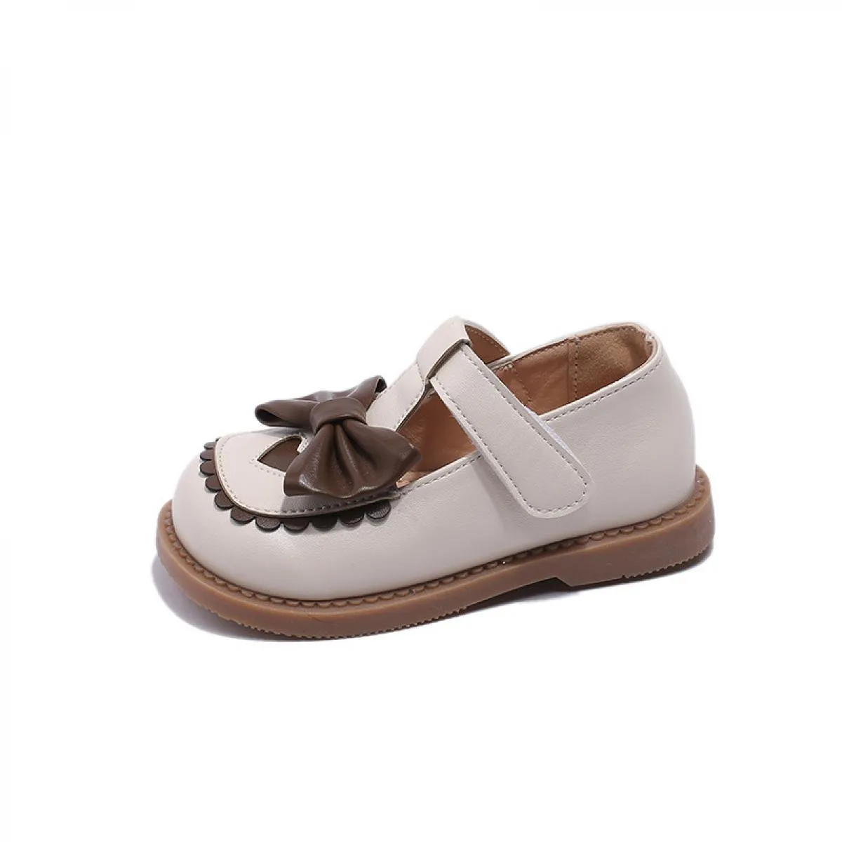 Scarpe da principessa per bambine in pelle piatte con papillon Scarpe eleganti con plateau per bambini Scarpe morbide primaveril