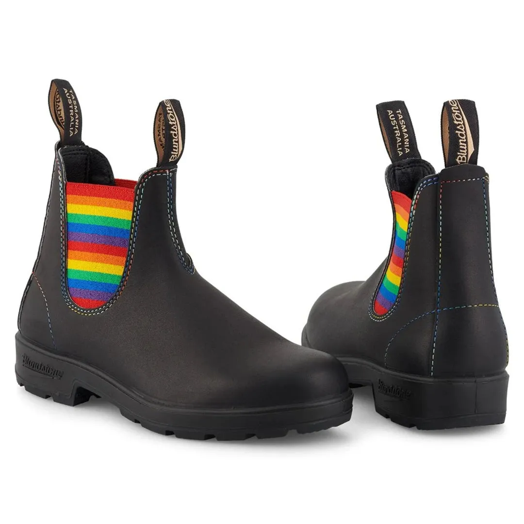 Stivali Blundstone 2105 Black Unisex Vera Pelle Lati Arcobaleno Slip On